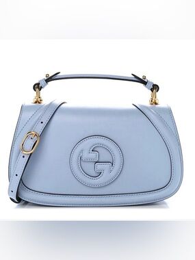 100% Authentic NEW Gucci Blondie Large Top Handle Crossbody Handbag Light Blue